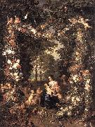 Jan Brueghel The Elder Heilige Familie in einem Blumen china oil painting reproduction